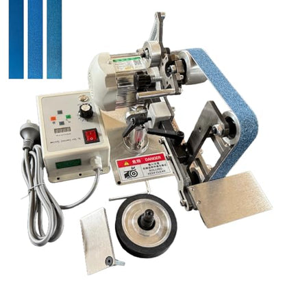 Belt Grinder Sander, 30 x 1-Inch Variable Speed Belt Polisher with VFD, 110V 550W Electric Grinding Machine with 2 Grinding Moulds & 3 PCS Sanding Belts for Metalworking, Knife Making