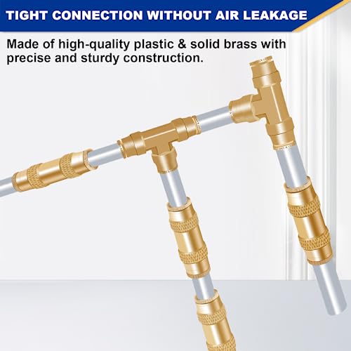 1/4" Brass Push To Connect Fittings, 5PCS DOT Air Line Fitting - color: 5PCS 1/4" Union