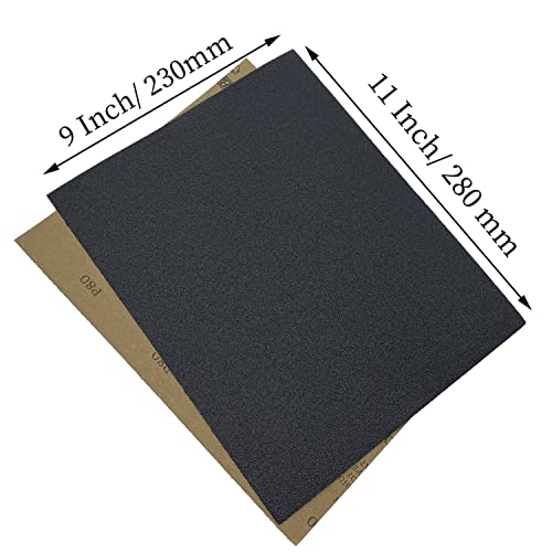 80 Grit Wet Dry Sandpaper, 10PCS 9x11 Inch Silicon Carbide Sanding Sheets - style: Grit 80