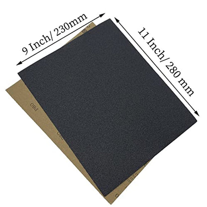 80 Grit Wet Dry Sandpaper, 10PCS 9x11 Inch Silicon Carbide Sanding Sheets - style: Grit 80