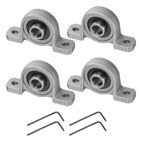 uxcell 4pcs KP08 Pillow Block Bearing 8mm Bore Bearing Units Zinc Alloy Flange Mounted Bearing Housing, P6(ABEC3) - size: KP08