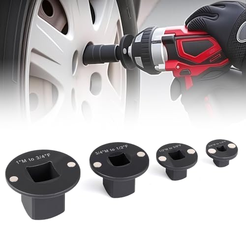 4 PCS Low Profile Impact Socket Adapter Set, for Tight Spaces, Stackable
