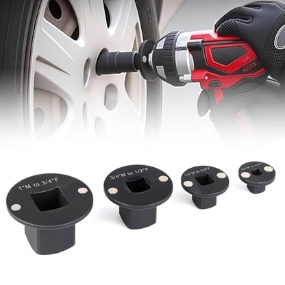 4 PCS Low Profile Impact Socket Adapter Set, for Tight Spaces, Stackable