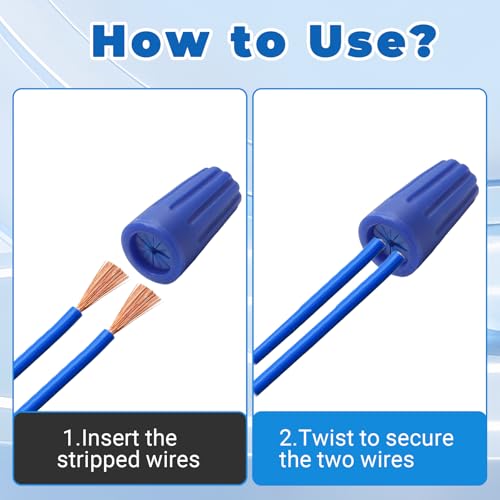 30 Pcs Waterproof Connector, 22-12 AWG Gel-Sealed, Blue - color: Blue