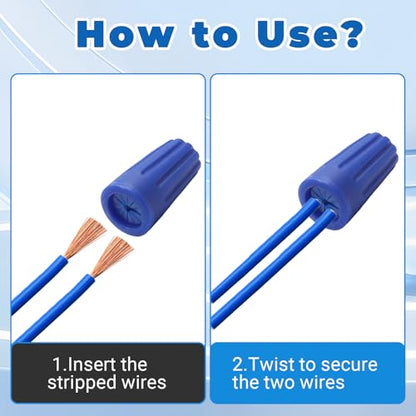 30 Pcs Waterproof Connector, 22-12 AWG Gel-Sealed, Blue - color: Blue