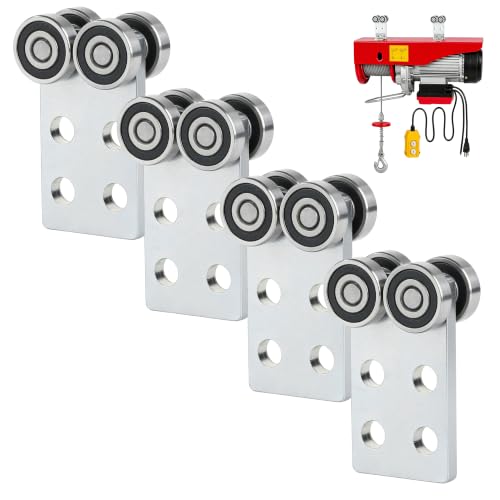 2 Wheel Trolleys Rollers.Bearing Trolley Assembly.The top of the Trolley has Room for Set Screws, Allowing the use of a 1-5/8" high Strut Channel - style: B-4Wheel Trolley 4pcs