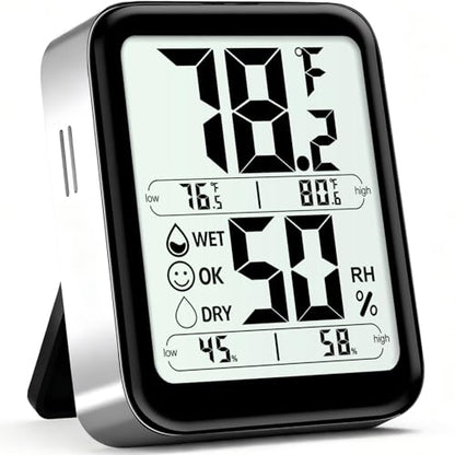 Antonki Indoor Thermometer Hygrometer, Max Min Records, w/Battery