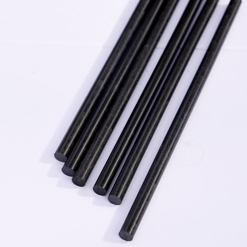 Plastic Round Rod 6-Pack - 1/2 Inch Dia 12 inch Length Black (POM) Polyoxymethylene Rods Engineering Plastic Round Bars (0.5in×12in, 6) - size: 0.5 in × 12 in