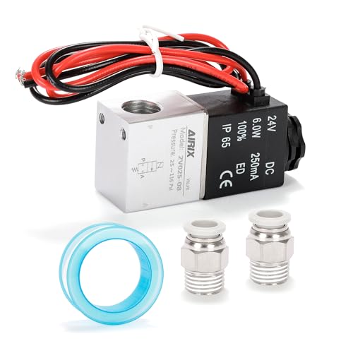1/4" NPT Solenoid Valve 2V025-08, 2-Way Normally Closed, DC 24V, Lead - size: NPT1/4″/DC24/Out of line, style: 2-Way Solenoid Valve