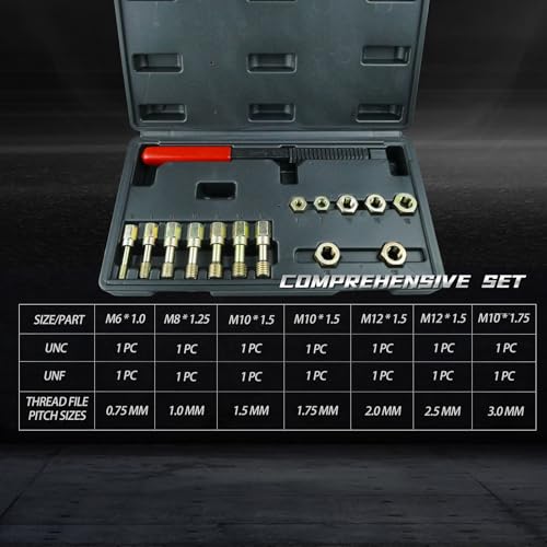 15 PCS Metric Thread Chaser Set & Thread Repair Kit - size: 15 Pcs