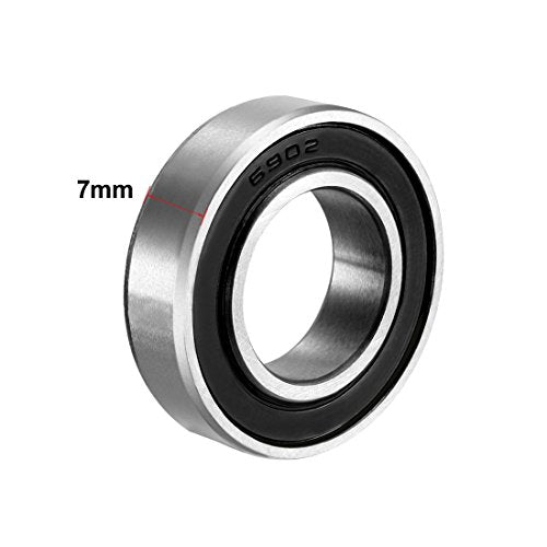 uxcell 6902-2RS Deep Groove Ball Bearing 15mm x 28mm x 7mm Double Sealed Carbon Steel Bearings 8pcs - size: 15mmx28mmx7mm