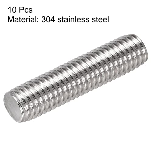 uxcell 10Pcs M10 x 40mm Fully Threaded Rod 304 Stainless Steel Right Hand Threads,M10-1.5 Thread Pitch - size: M10 x 40mm