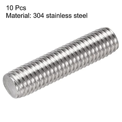 uxcell 10Pcs M10 x 40mm Fully Threaded Rod 304 Stainless Steel Right Hand Threads,M10-1.5 Thread Pitch - size: M10 x 40mm