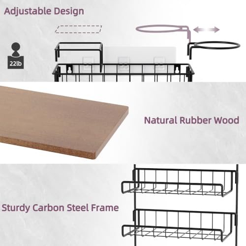 3-Tier Wall Mounted Hair Tool Organizer, Matte Black