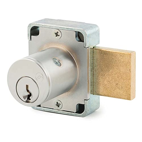 Olympus Lock 100DR Deadbolt Lock | 7/8” Chrome Key US26D | NATL KD Easily Rekeyable Cabinet Door Lock, Keyed Different | Grade 1 Door Locks with Keys | Deadbolt Cabinet Locks | Cabinet Lock for Doors