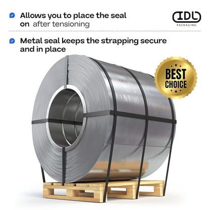 IDL Packaging 1/2" Open (Snap-On) Seals for Steel Strapping, Pack of 1000 - color: Open (Snap-On), size: 1/2"