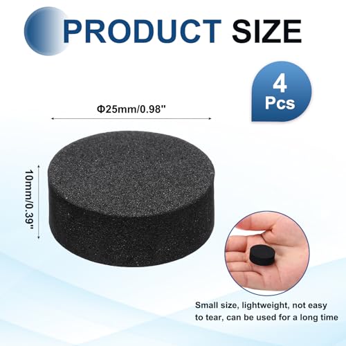 MECCANIXITY 4 Pcs Single Sided Speaker Isolation Feet Pads, 25mmx10mm Non Slip Foam Shock Absorption Base Pad Amplifier Stand Feet Mat for Speaker HiFi Home Theater Sound System, Black - size: 25mmx10mm