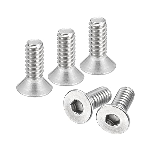 uxcell #10-24x1/2 Flat Countersunk Head Socket Cap Screws, 50Pcs 304 Stainless Steel Hex Socket Flat Head Screws, Full Thread, Countersunk Bolts - size: #10-24x1/2"