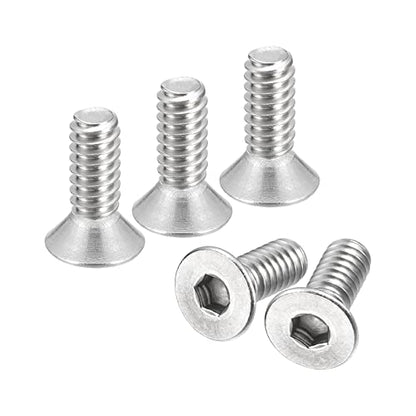 uxcell #10-24x1/2 Flat Countersunk Head Socket Cap Screws, 50Pcs 304 Stainless Steel Hex Socket Flat Head Screws, Full Thread, Countersunk Bolts - size: #10-24x1/2"