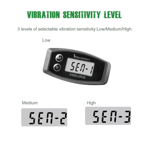 YOOREAL Vibration Hour Meter,User Shutdown Waterproof IP67