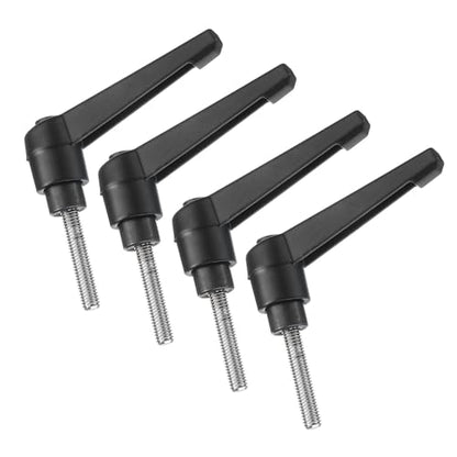 uxcell 4pcs Clamping Lever Handles, M5 x 25mm 304 Stainless Steel Threaded Male Stud, Adjustable Handles Locking Quick Release Ratchet Push Button Bolt Knobs, Black - size: M5 x 25mm