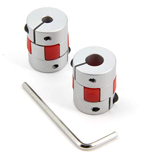 2PCS 5mm to 8mm Aluminium Plum Flexible Shaft Coupling Diameter20mm Length25mm 5x8mm Motor Connector Flexible Coupler for 3D Printer CNC Machine and Servo Stepped Motor（5x8mm） - size: D20 L25, style: 5x8mm