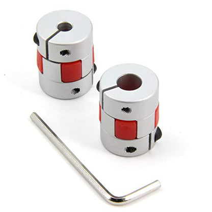 2PCS 5mm to 8mm Aluminium Plum Flexible Shaft Coupling Diameter20mm Length25mm 5x8mm Motor Connector Flexible Coupler for 3D Printer CNC Machine and Servo Stepped Motor（5x8mm） - size: D20 L25, style: 5x8mm