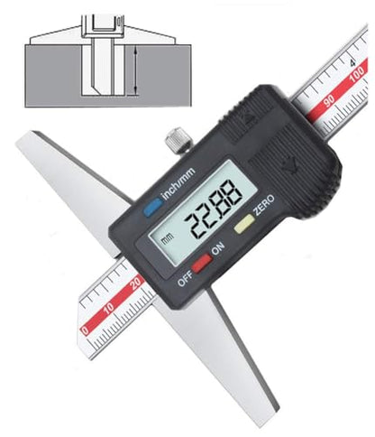 Depth Gauge Vernier Caliper,0-6"/150mm,0-8"/200mm,0-12"/300mm (Digital 0-150mm) - size: digital 0-150mm