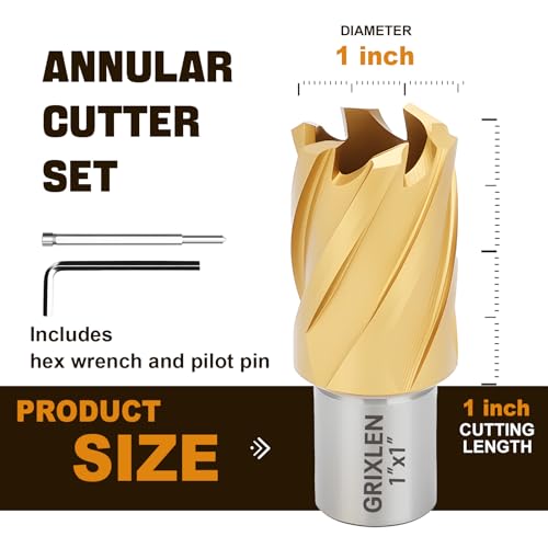 1"x1" HSS Annular Cutter，Diameter 1"，Cutting Depth 1" - size: 1x1"