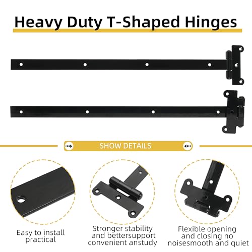 24in Heavy Duty gate Hinges Capacity Fits for Barns, Sheds, Fences