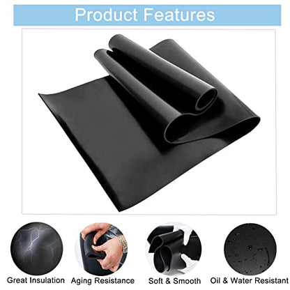 Nisorpa Neoprene Rubber Rolls 3.3x6.6 ft 1/8'' Thick Rubber Flooring Roll - size: 3.3 x 6.6 FT