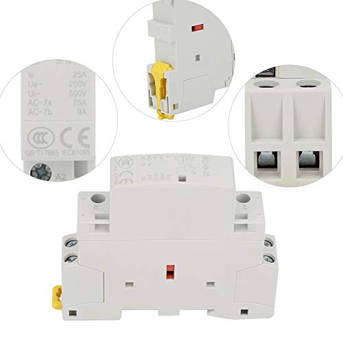 25A Din Rail AC Contactor 2 Pole, 24V Coil Din Rail AC Contactor 1NO 1NC 50/60HZ