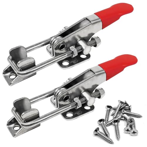 Toggle Clamp Latch 400LBs, 304 Stainless Steel Durable Adjustable U Bolt Holding Quick Release Latch 40323-2pcs with12pcs Screws - size: 40323-2pcs (includes 12pcs screws)