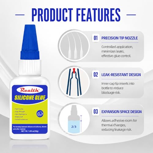 Silicone Glue Instant Glue 30g 2 Pack, Clear Waterproof Fast-Drying - size: 60g, style: Silicone Glue