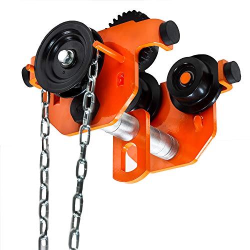 Prowinch Heavy Duty 3 Ton Capacity Manual Chain Trolley 6000 lb Geared