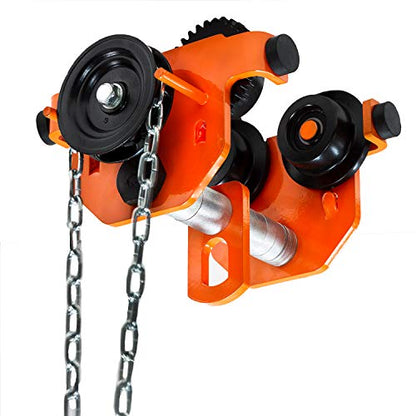 Prowinch Heavy Duty 3 Ton Capacity Manual Chain Trolley 6000 lb Geared