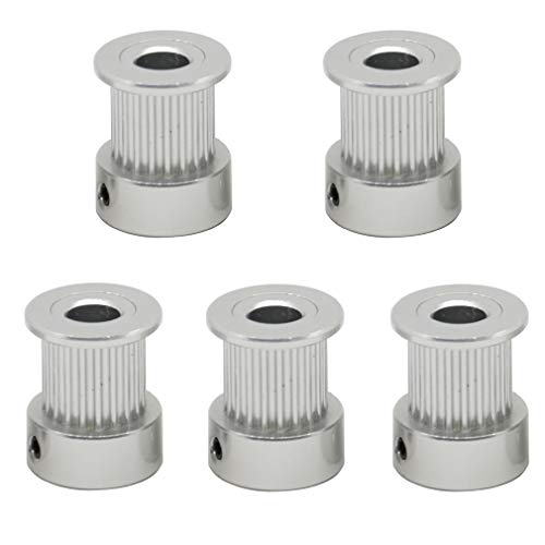 5PCs Aluminum 2GT Timing Pulley 20 Teeth Bore 6.35mm for 3D Printer 10mm Width 2GT Timing Belt - size: 20 teeth, style: 6.35mm bore, for 10mm belt