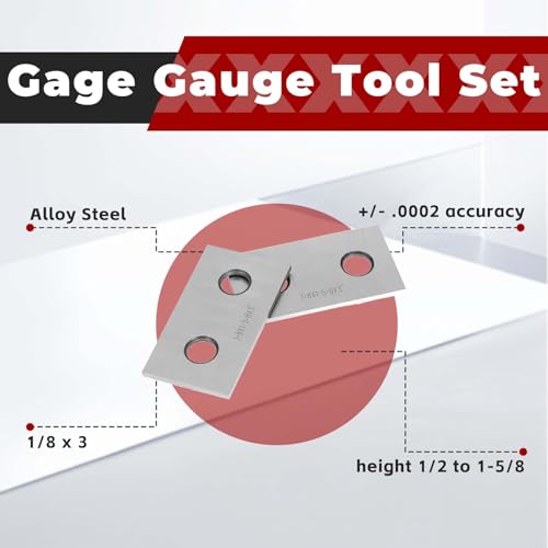 findmall 10 Pair 1/8 x 3 Accuracy Parallel Block Set .0002 Hardened Gage Gauge Tool Set, Wooden Boxes and Plastic Boxes - size: 10 Pair 1/8 x 3