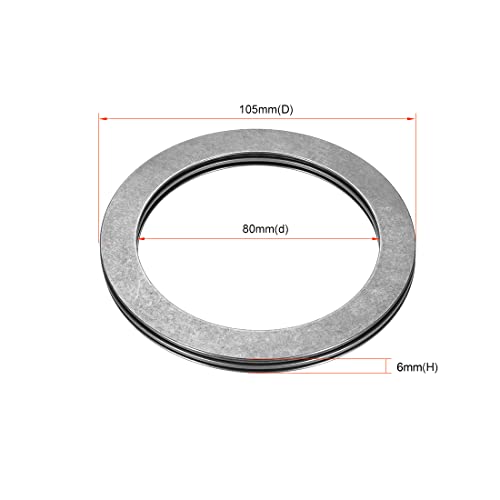 uxcell AXK80105 Needle Roller Thrust Bearings with 2 Washers, 80mm Inner Diameter, 105mm OD 4mm Width Chrome Steel - size: 80x105x4mm