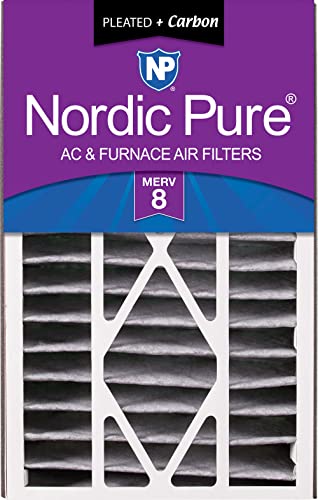 Nordic Pure 16x25x5 Pleated MERV 8 Plus Carbon Air Filter 1 Pack - style: MERV 8 P + Carbon