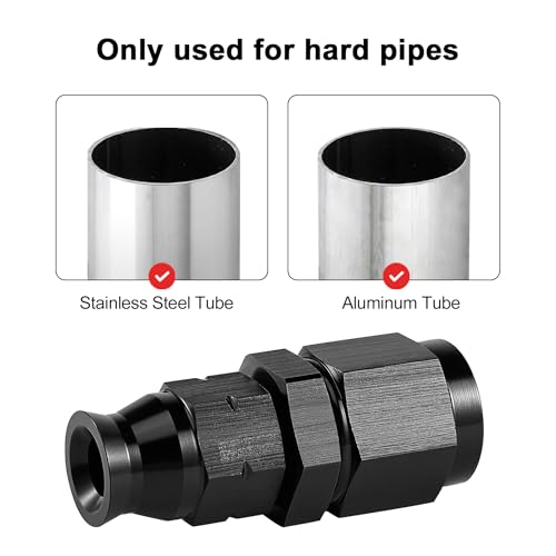 EVIL ENERGY 6AN Female Flare to 1/4" Compression Hardline Fitting Aluminum Black 2PCS - size: 6AN to 1/4