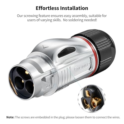 CNLINKO BD-24 3 Pin IP68 Waterproof Connector Circular Aviation Plug Metal - size: 3-Pin, style: BD24
