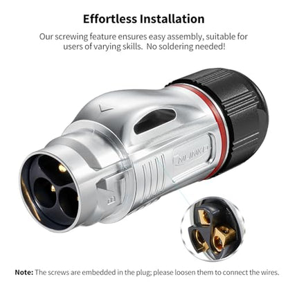 CNLINKO BD-24 3 Pin IP68 Waterproof Connector Circular Aviation Plug Metal - size: 3-Pin, style: BD24