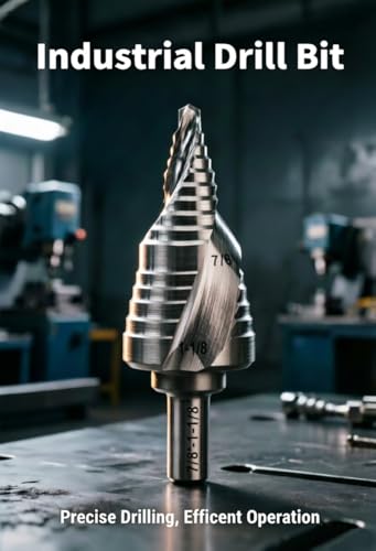 Industrial HSS Step Drill Bit 7/8'' to 1-1/8'' with 3/8'' Shank, Unibit Double Spiral Flute for Metal, Stainless Steel, Aluminum, Plastic - size: 7/8'' to 1-1/8''