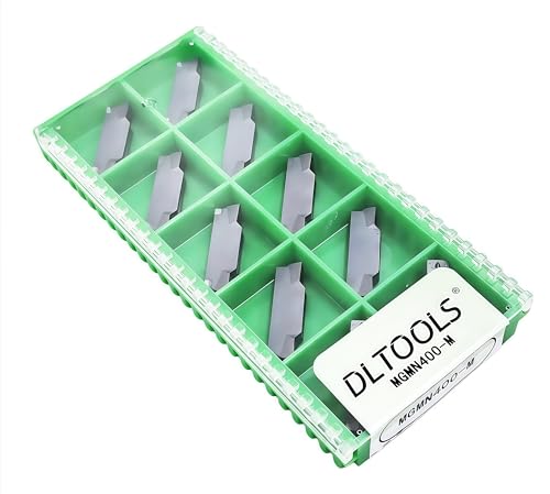 DLTOOLS Industrial MGMN400 PVD Coated(Black&Grey) CNC Grooving Carbide Inserts Cutting Tools for Steel,10pcs - size: DL-MGMN400, style: PVD Coated(black&grey)