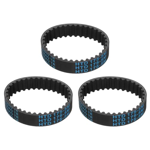 uxcell 3pcs HTD-5M Rubber Timing Belt 35 Teeth, 175mm Pitch Length x 15mm Width x 3.6mm Height, Closed Loop Pulley Timing Belt - size: 175mm