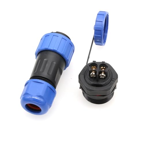 TY20 2 Pin 25A Screw Terminal Connector, Aviation Waterproof Quick-Disconnect, Panel Mount Male Female Cable Plug Socket for Power Outdoor Device Boat Marine - color: Panel Mount, size: 2 Pin 25A