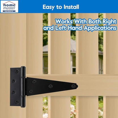 HOME MASTER HARDWARE 6" Heavy Duty Gate Hinges, 2 Pack T Strap Hinges - size: 6 in-2 Pack