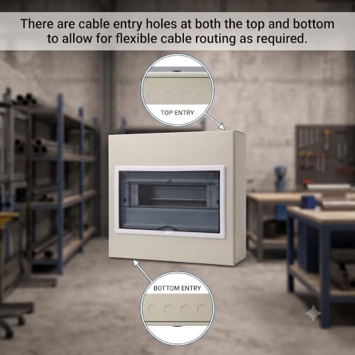 8 Way Steel Circuit Breaker Box, DIN Rail Junction Box - size: 8-way