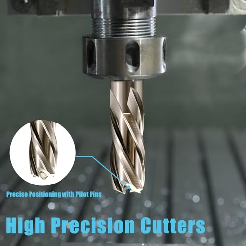 6pcs M2 HSS Annular Cutter Set 1" Depth 1/2"-1-1/16" 3/4" Weldon Shank - size: 1/2"-1-1/16" 6PCS, style: HSS 1" Cutting Depth